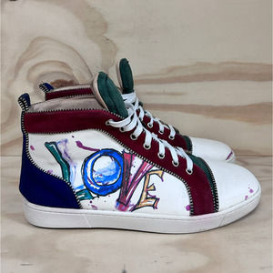 Christian Louboutin - Love High Top - Sneakers - White/Green - Men's - 13